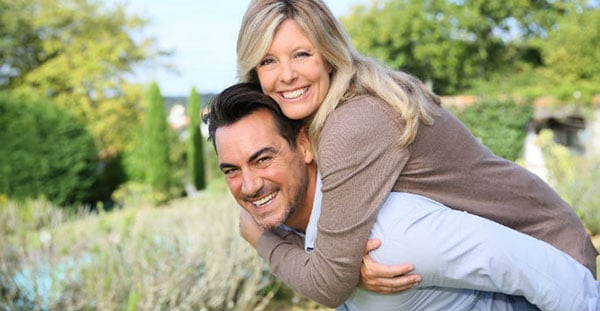 Fun couple, piggyback ride