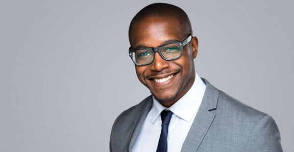 Man in glasses, smiling