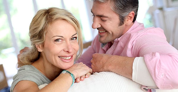 Middle aged couple smiling