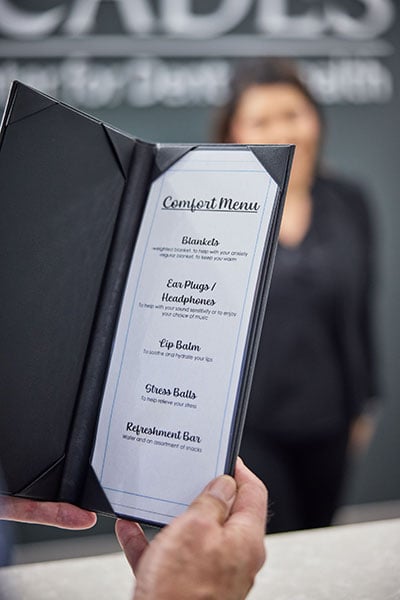 CascadesONE Dental comfort menu