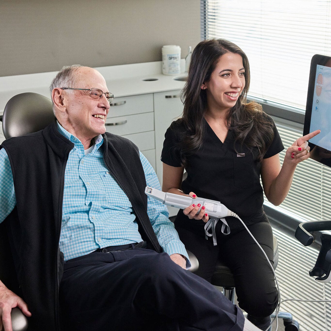 Staff Member with Patient