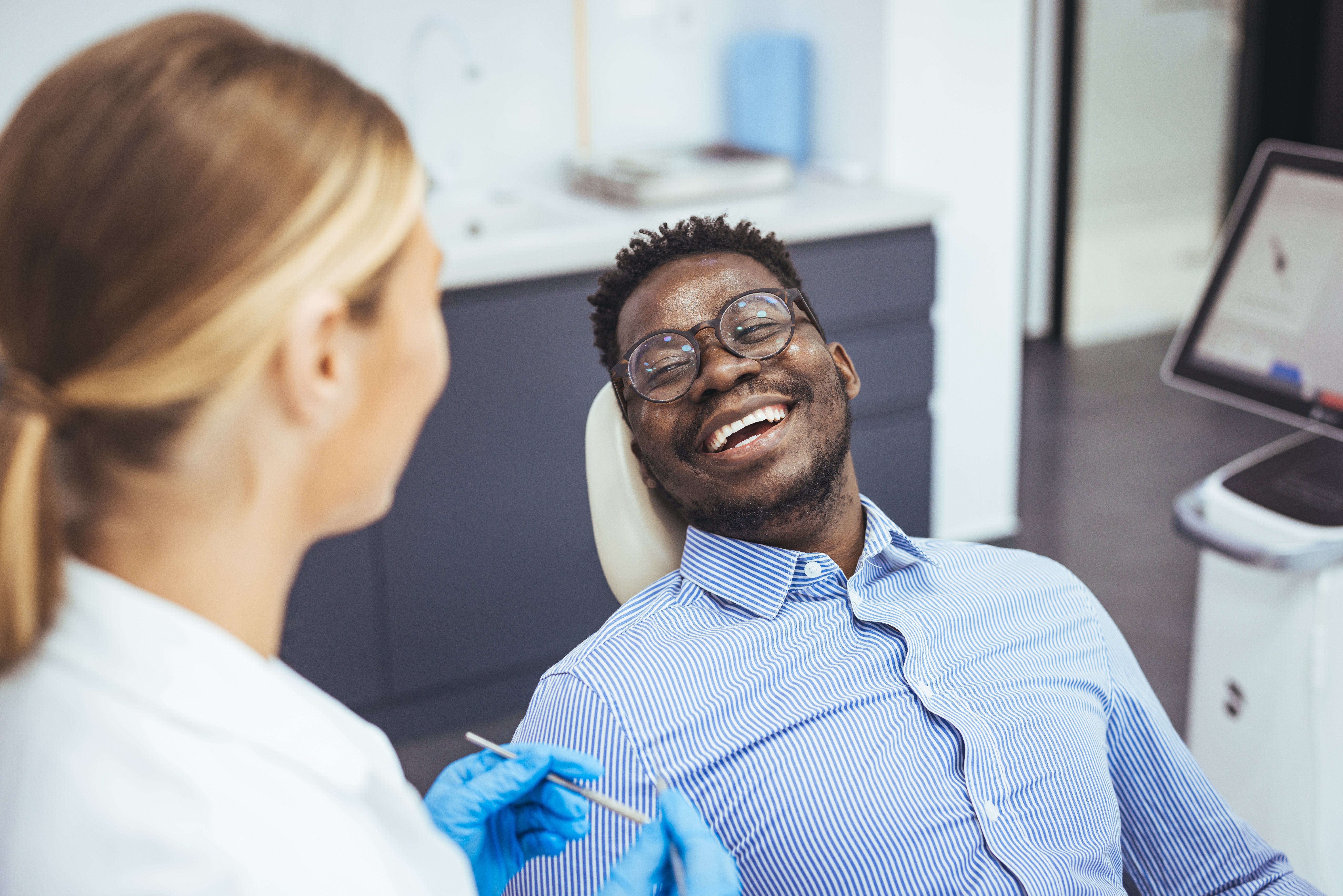 Man seeing dentist